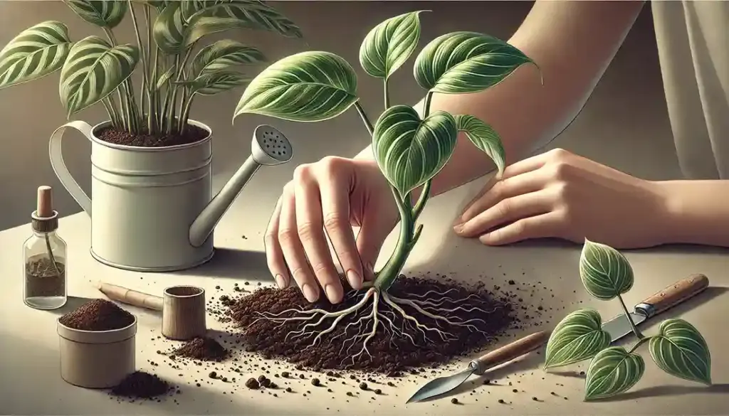 茎だけのポトスを土植えで再生させる方法
