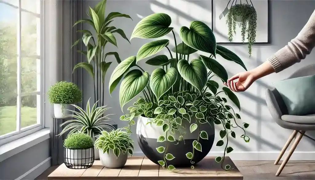 ポトス 寄せ植えに適した相性の良い植物（モンステラ・オリヅルラン）