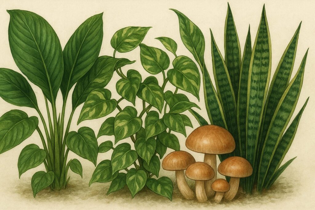 観葉植物にきのこが生える原因と安全な取り除き方・再発防止策